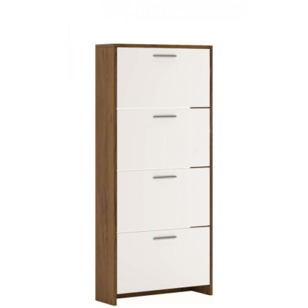 Тумба для обуви 4Д в прихожую Рене Світ Меблів из ДСП Дуб ливорно/Нимфеа альба Тумба для обуви 4Д в прихожую Рене Світ Меблів из ДСП Дуб ливорно/Нимфеа альба