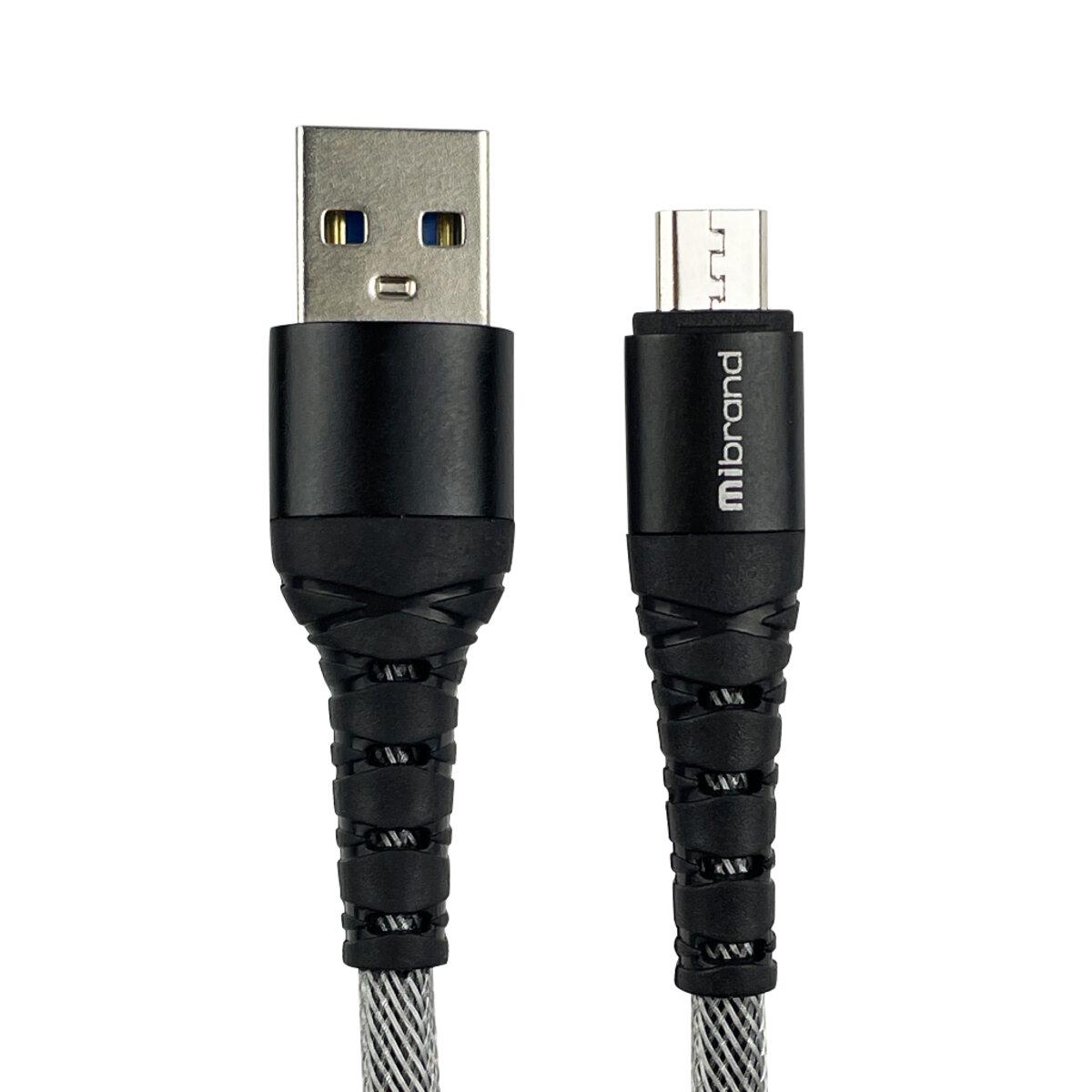 Кабель Mibrand MI-14 USB to Micro USB 1 м Black/Grey (MIDC/14MBG) - фото 1