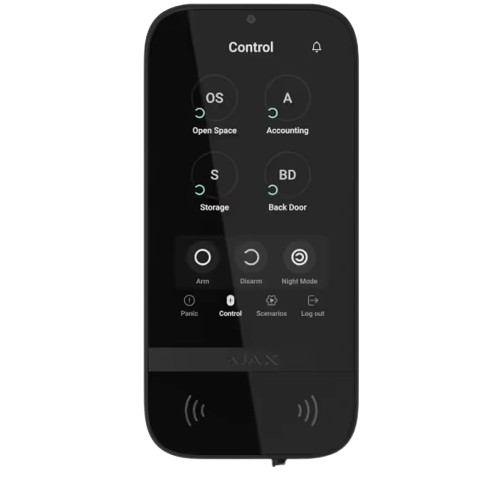 Клавиатура проводная сенсорная Ajax Superior KeyPad TouchScreen Fibra до 2000 м 5” IPS 480×854 Черный (ac37d11b)