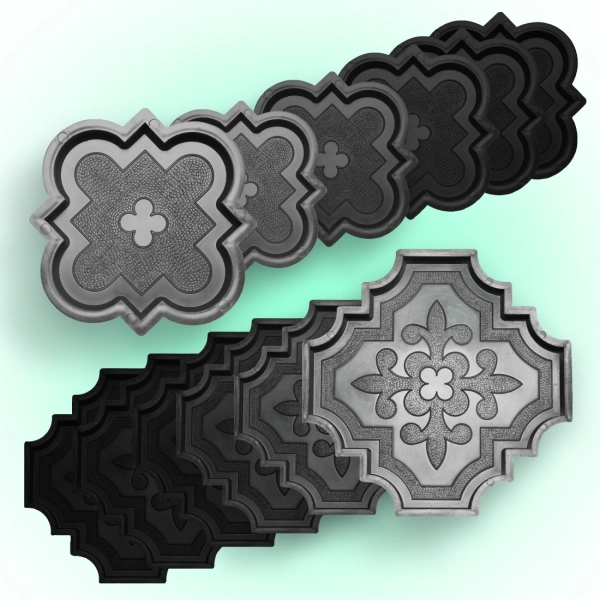 Форми для тротуарної плитки Верес-2007 Лілія велика і мала 25 мм 6 пар (1090406-3138) Форми для тротуарної плитки Верес-2007 Лілія велика і мала 25 мм 6 пар (1090406-3138)