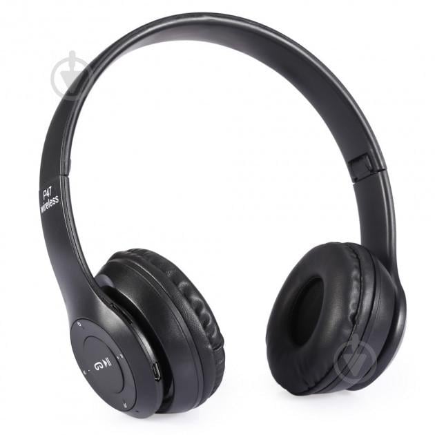 Наушники беспроводные Bluetooth MDR P47 BT microSD Mp3 Black (006590)