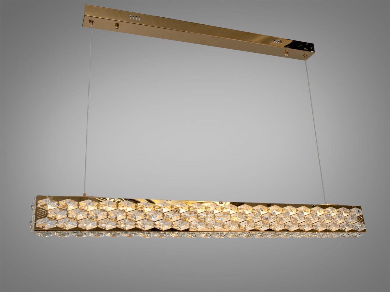 Подвесная LED люстра Diasha 43Вт золото с пультом для гостиной 7891/1000S-gold