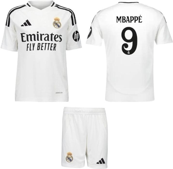 Футбольная форма детская Реал Мадрид Mbappe 9 2024-2025 домашняя 155-165 см Бело-черный (F0033)