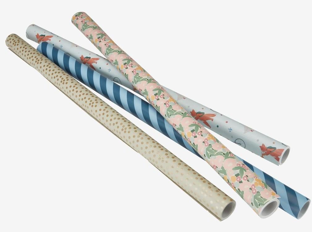 Подарочная бумага 70х600 см 4 шт. Разноцветный Подарочная бумага 70х600 см 4 шт. Разноцветный