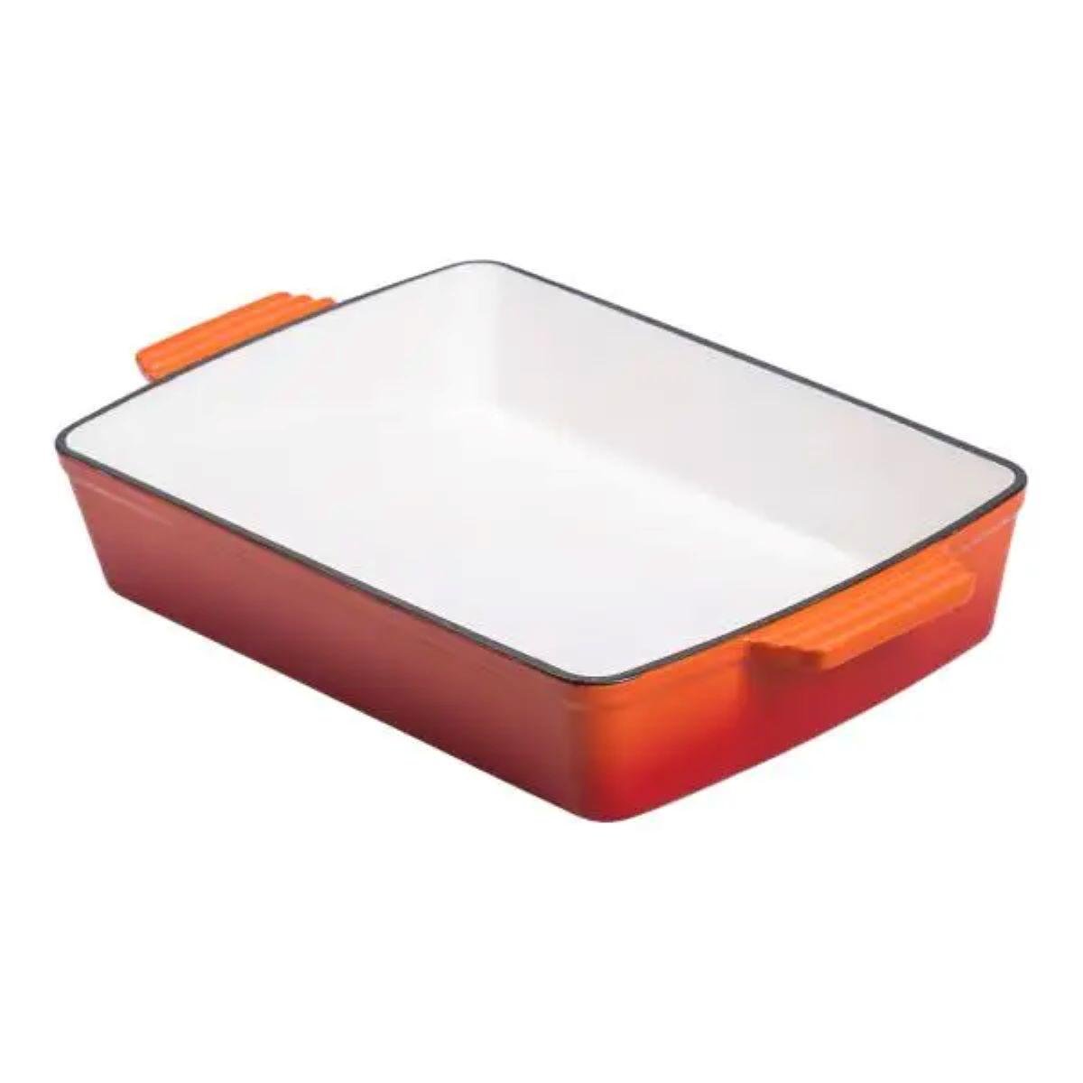 Фома для выпечки чугунная прямоугольная 3 л Оранжевый (HP-1-9O)