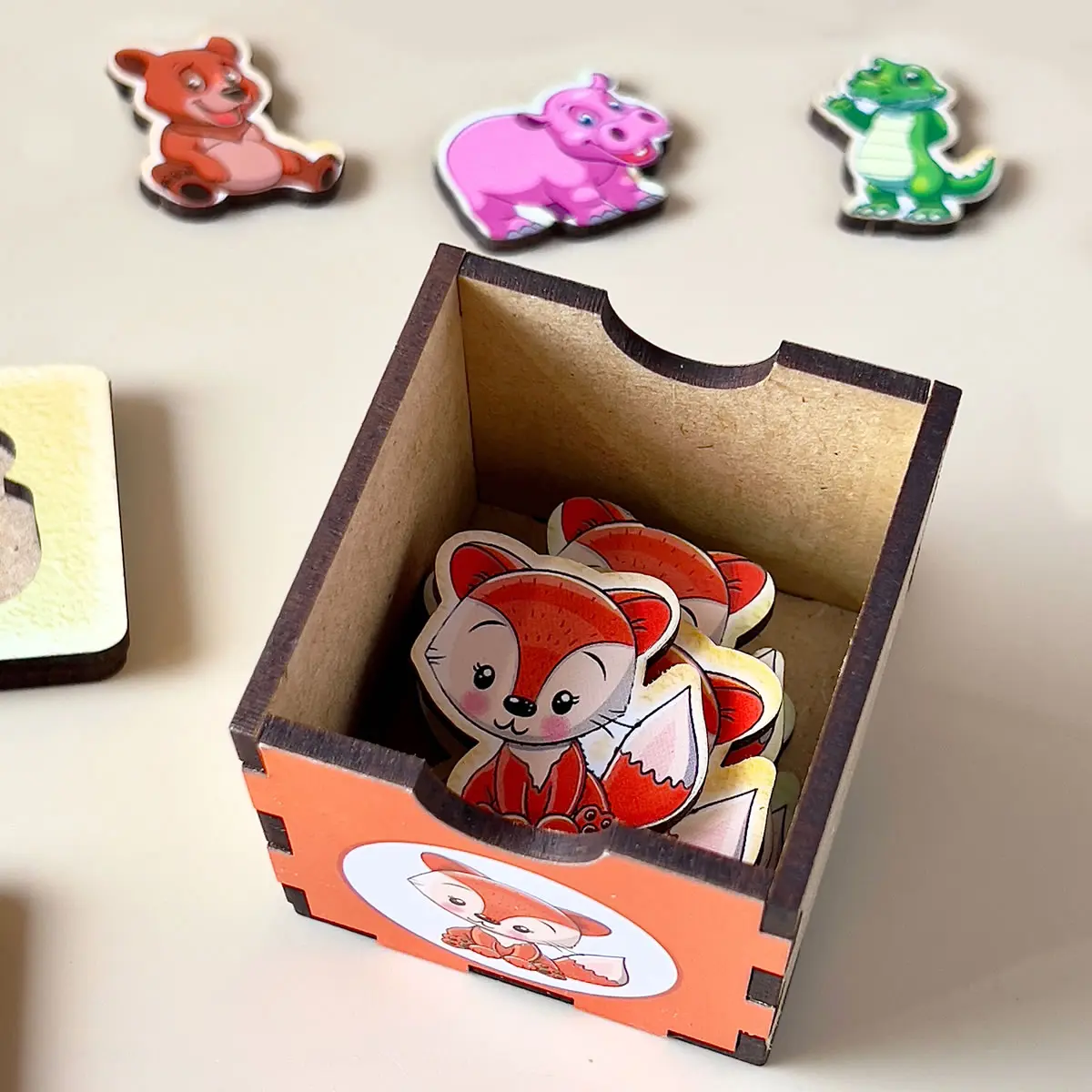 Детская развивашка Волшебный комодик "Животные" (Деревянный сортер) ПСД011 - фото 2 Детская развивашка Волшебный комодик "Животные" (Деревянный сортер) ПСД011 - фото 2