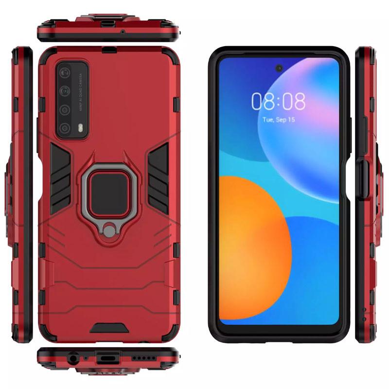 Протиударний Чохол Epik для Huawei P Smart (2021) Transformer Ring for Magnet Червоний/Dante Red - фото 3