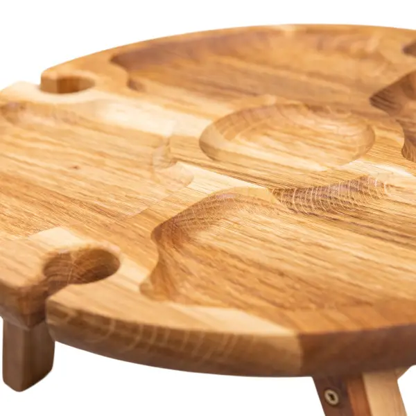 Столик винный круглый из дерева 35х35х18 см на ножках (BWR35018S) - фото 6