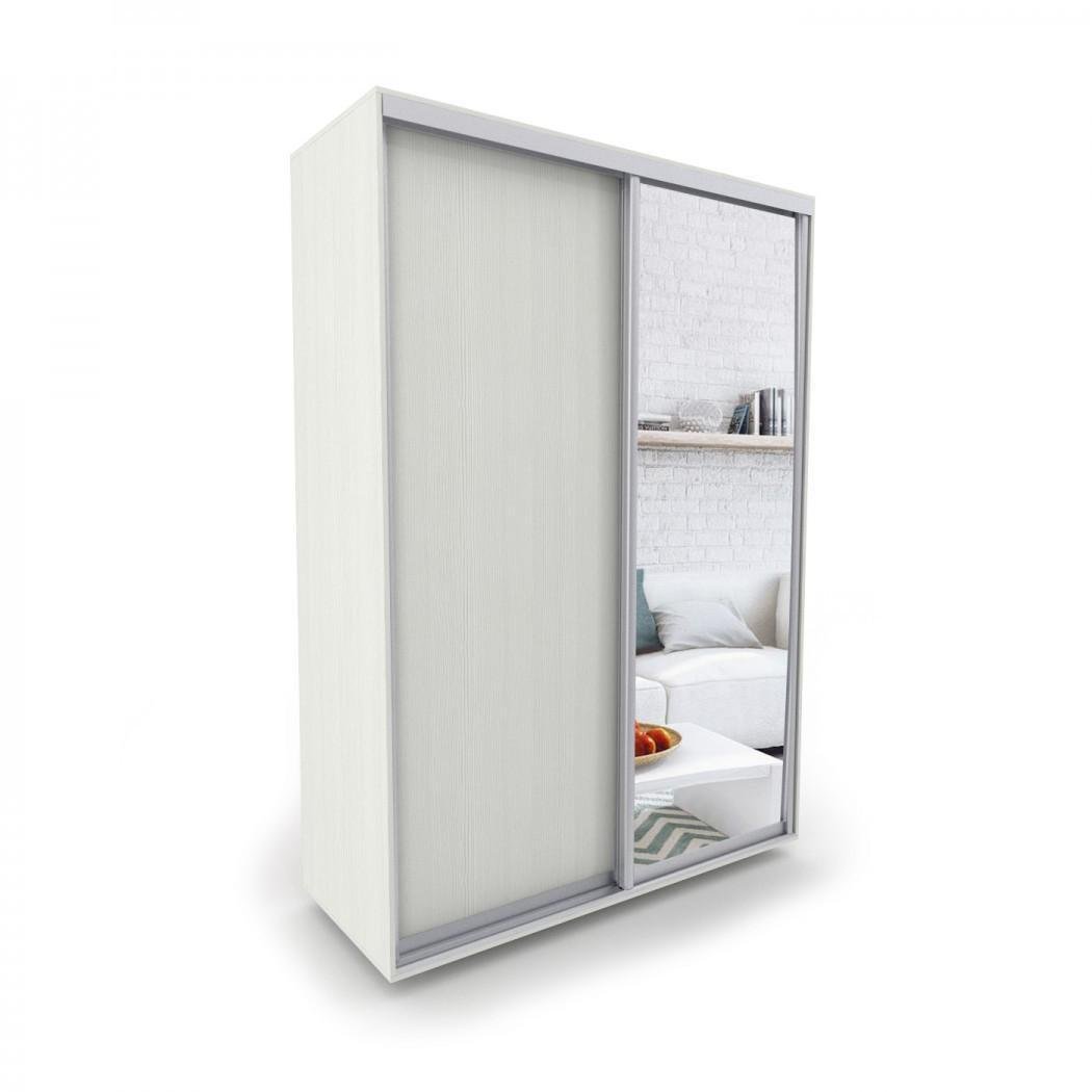 Шафа-купе Luхe 2 двері ДСП/Дзеркало CLS-II 1200х2200х600 мм Біле дерево (8724)