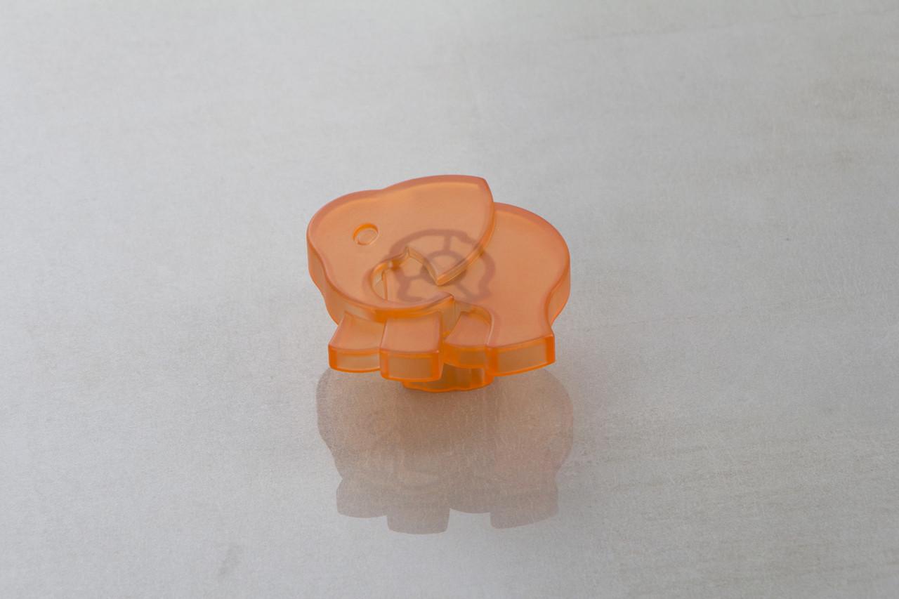 Мебельная ручка Poliplast Слоник РП-17 Прозрачный оранжевый (16105)