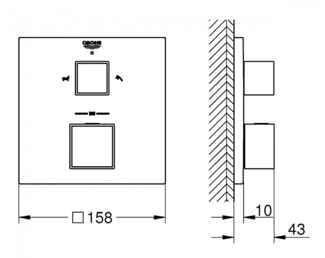 Термостат Grohe GROHTHERM CUBE 24155000 на 2 споживачі (57200) - фото 2