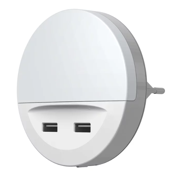 Ночник розеточный Osram с портом USB и подставкой для смартфона 13W 3lm 3000K ⌀ 90 мм IP20 (4058075266902) - фото 1