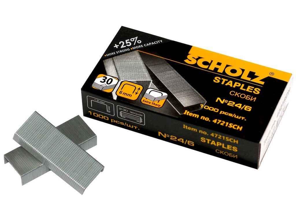 Скоби SCHOLZ для степлеру №24/6 1000 шт. (4721sch soz)