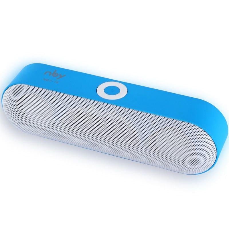 Портативная колонка NBY-18 Bluetooth поддержка флешек SD карт 1200 мАч Синий (100199)