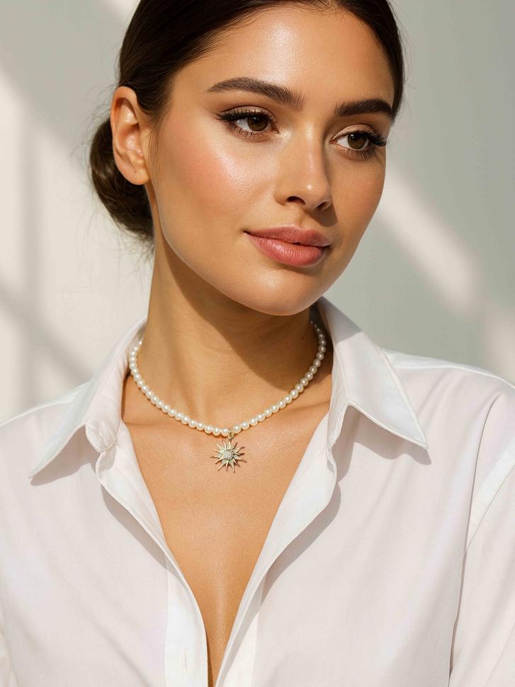 Чокер LeBijou на шию з натурального перламутру (4782)