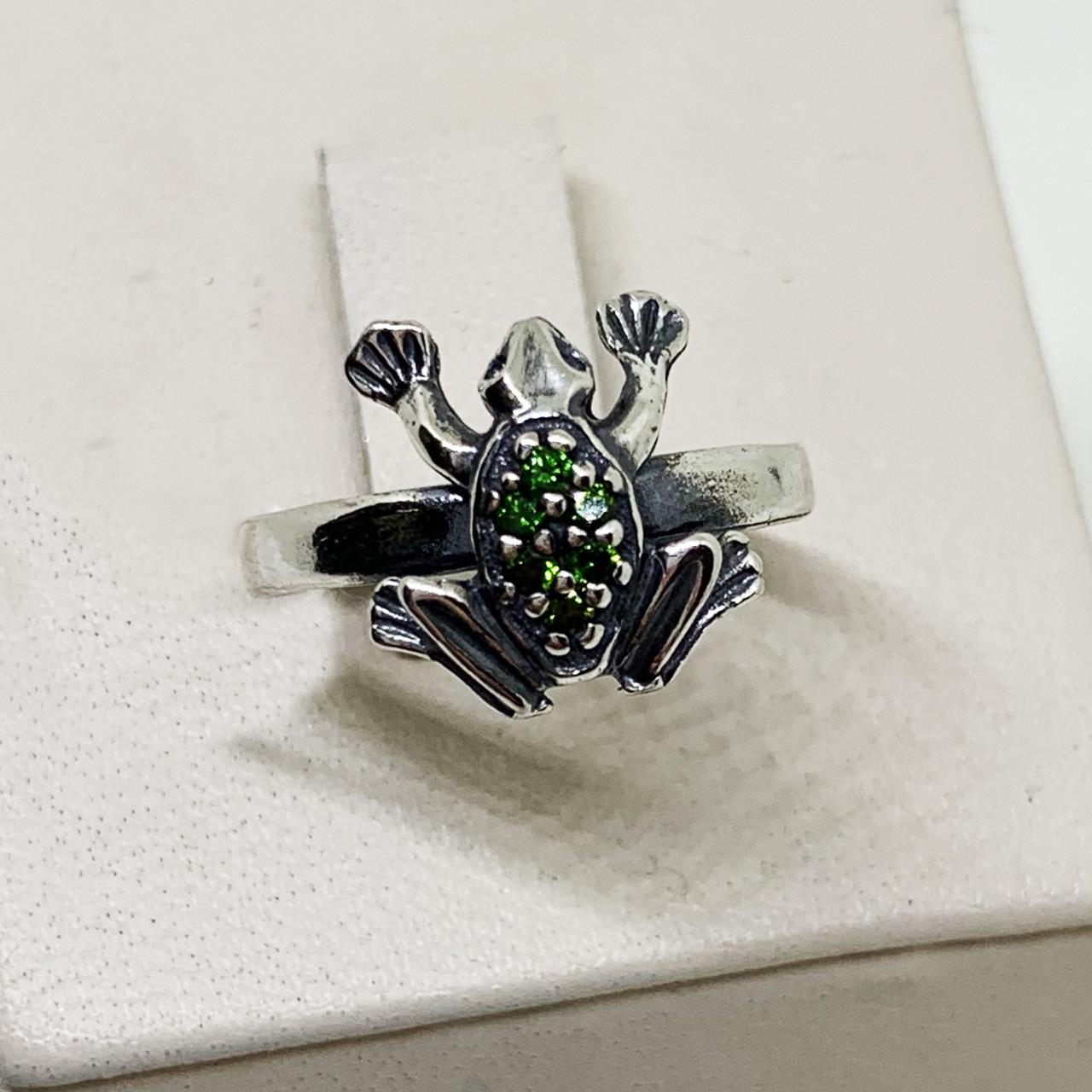 Кольцо серебряное Лягушонок с фианитом 2,04 г р. 16,5 (1626186338)