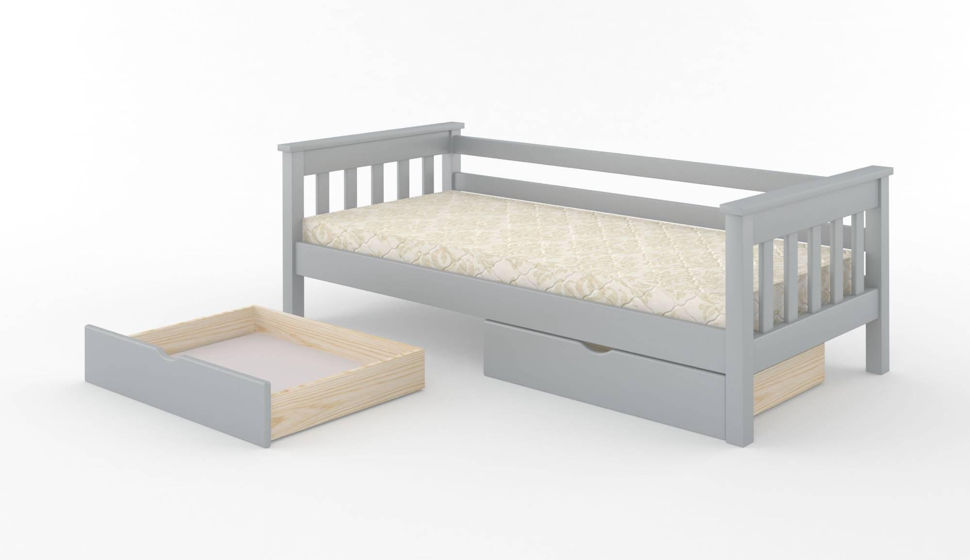 Ліжко дитяче Mebigrand Скандинавія Літл RAL 7040 задній бортик/ящики 70x190 см Світло-сірий (MBG-2637) - фото 1 Ліжко дитяче Mebigrand Скандинавія Літл RAL 7040 задній бортик/ящики 70x190 см Світло-сірий (MBG-2637) - фото 1