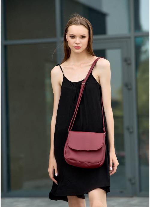 Жіноча сумка крос-боді Sambag через плече з екошкіри Бордовий (929024720)