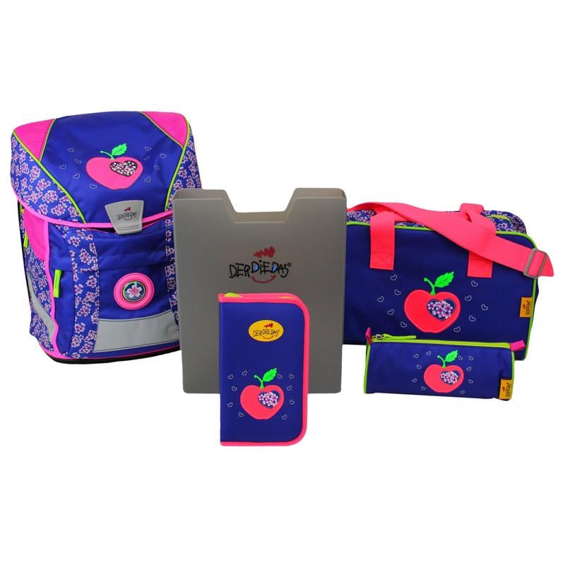 Школьный ранец DerDieDas Ergoflex Vario Lovely Яблочко с наполнением 5 предметов