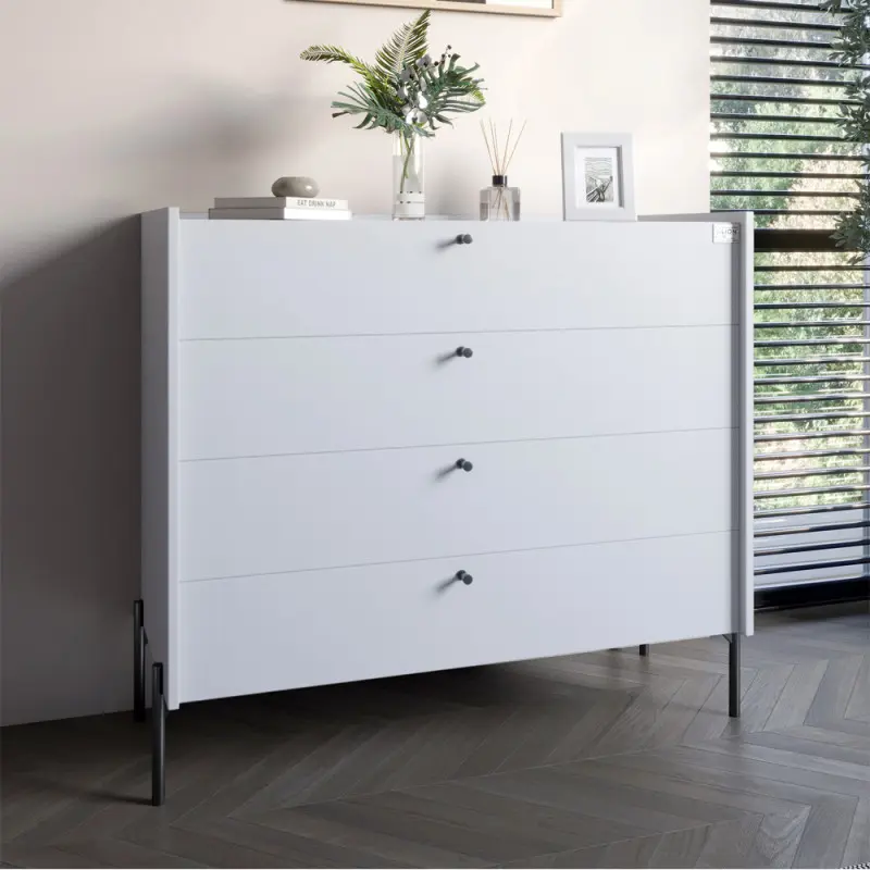 Комод Lion Wood с черными ножками Нимфея Альба (Lion-042983)