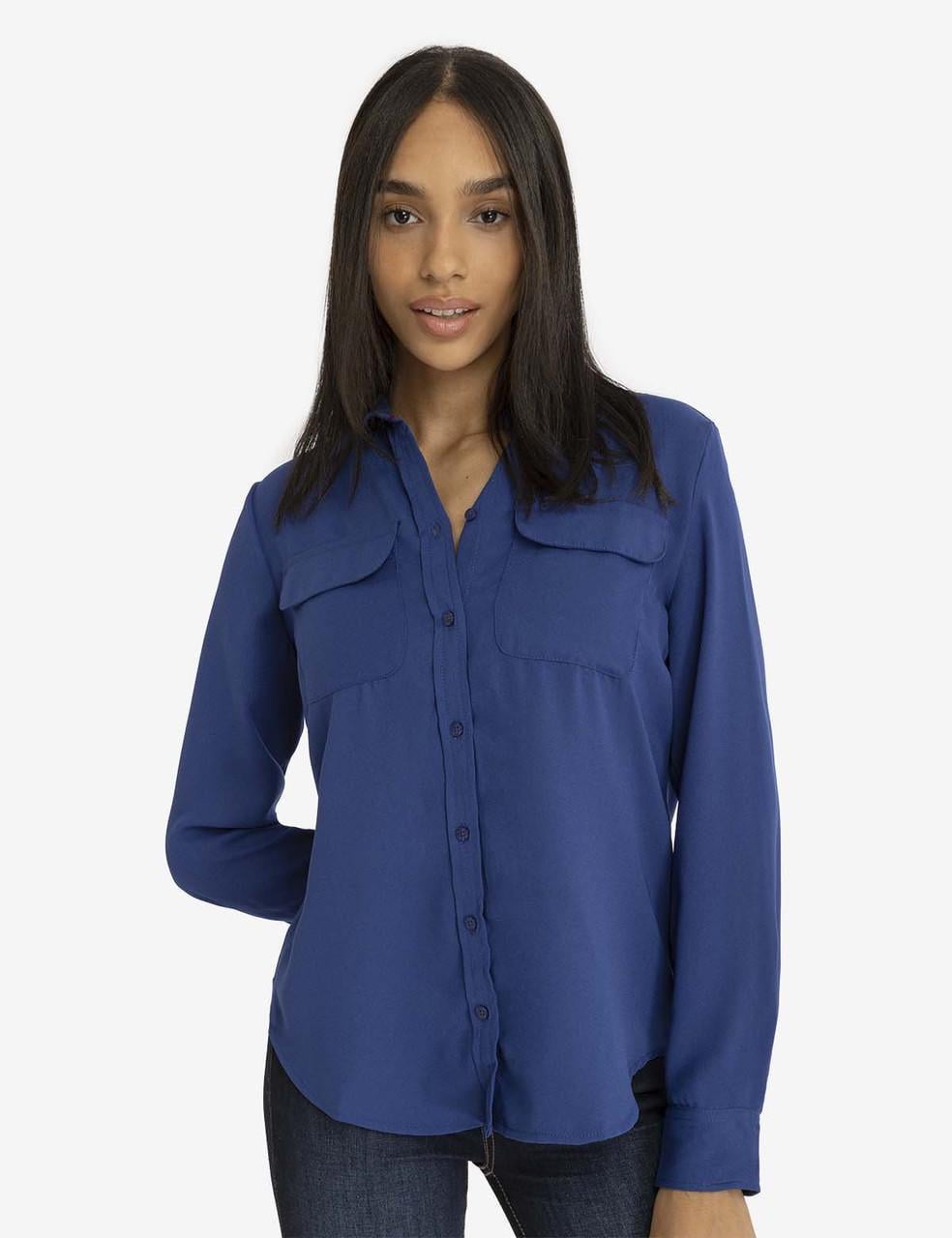 Рубашка женская U.S. Polo ASSN CHEST POCKET XL Синий (2463299138130)