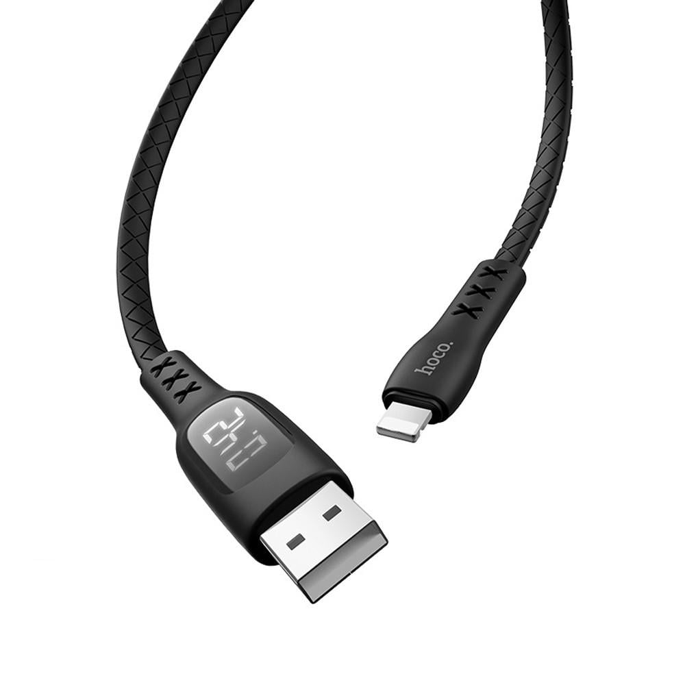 Кабель Hoco S6 Sentinel with timing display for lightning Black