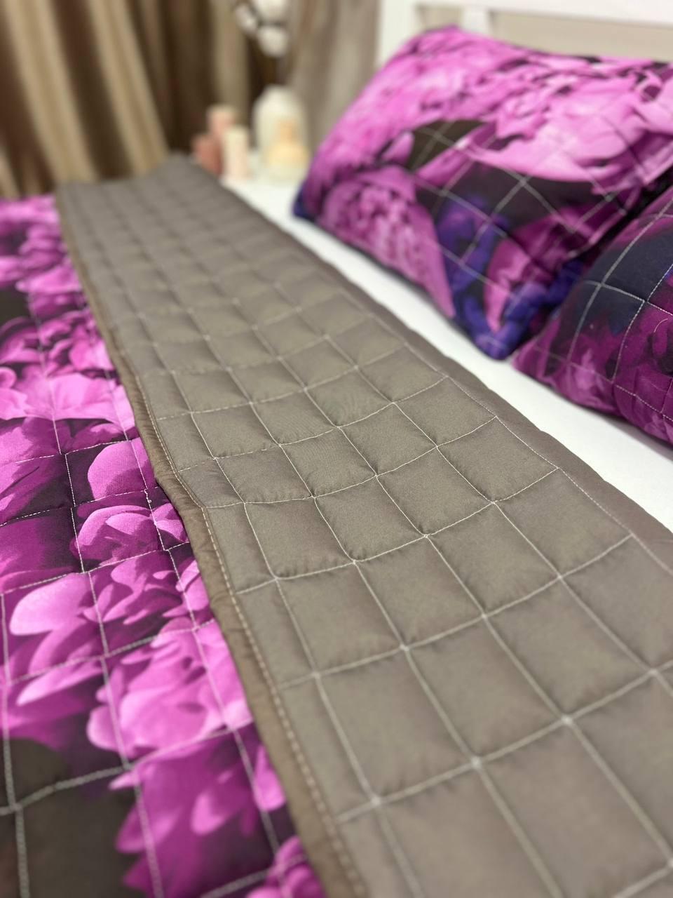 Покрывало стеганое евро 200х220 см/подушки 40х60 2 шт. Фиолетовый (П4К-fabr-pokr-004) - фото 2 Покрывало стеганое евро 200х220 см/подушки 40х60 2 шт. Фиолетовый (П4К-fabr-pokr-004) - фото 2