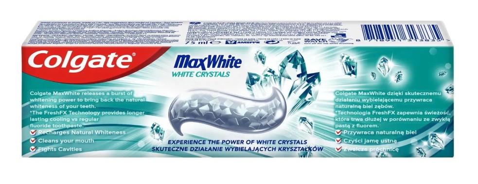 Зубная паста Colgate Max White White Crystals 75 мл (2466169353) - фото 2 Зубная паста Colgate Max White White Crystals 75 мл (2466169353) - фото 2