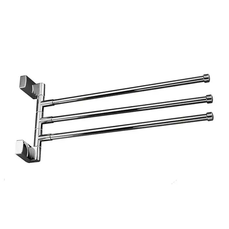 Рушникотримач поворотний Frap F1813 потрійний з 2-ма накладками 397 мм Білий/Хром (1040766)