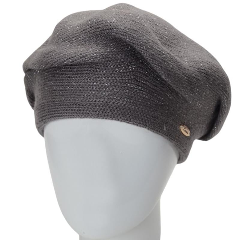 Берет женский двойной Lirus МЛАДА с люрексовой нитью универсальный Дым (286843)