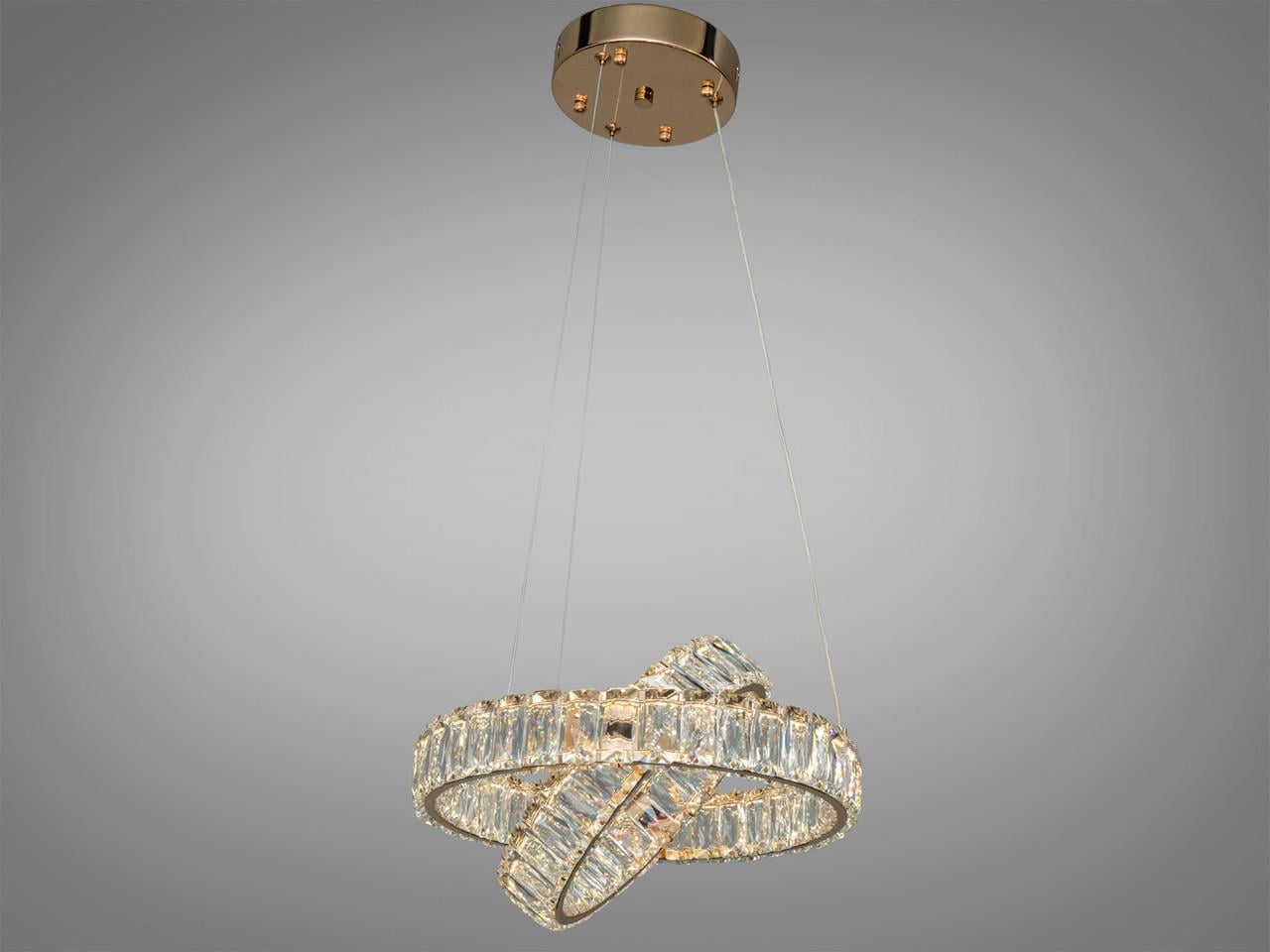 Люстра светодиодная Diasha D8886/300-2B G с кристаллами для гостиной 50 Вт Золотой (2900157217)