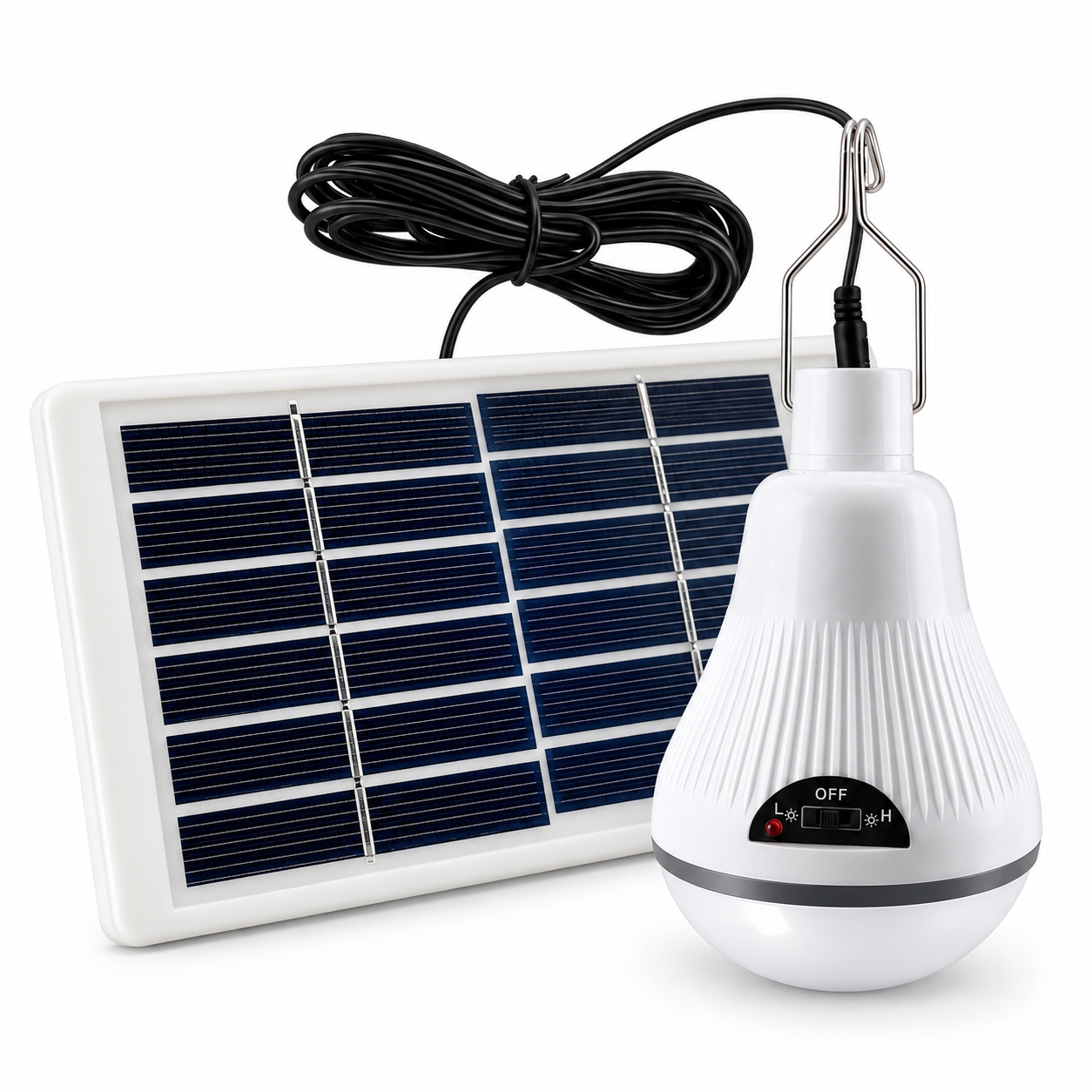 Фонарь аккумуляторный LED EP-020 900 мАч портативный с солнечной панелью для дома/кемпинга (EP-020)