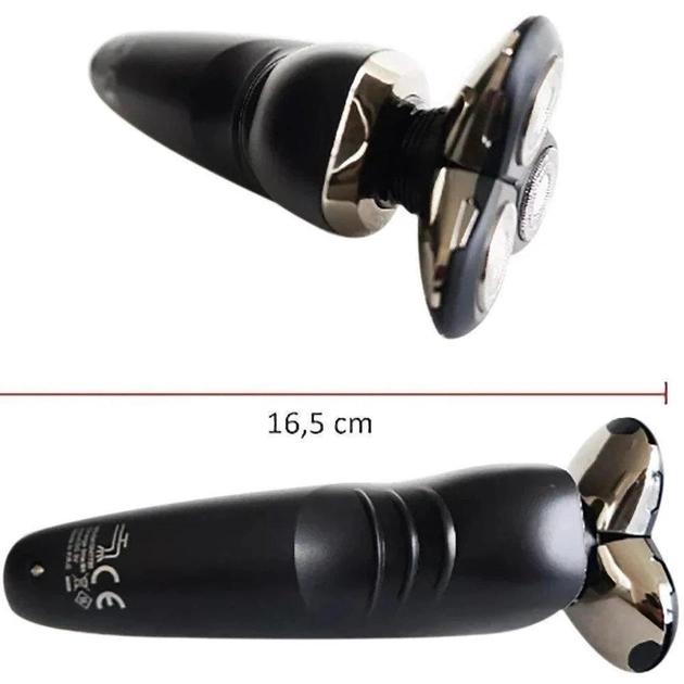 Електробритва Geemy GM 7720 black акумуляторна з плаваючими ножами Чорно-сріблястий - фото 4