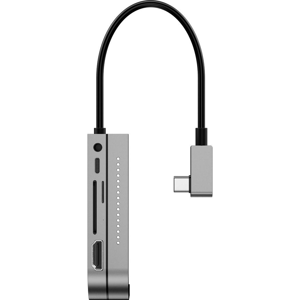 USB-хаб Baseus Bend Angle No.7 Multifunctional Type-C Converter Dark Gray (CAHUB-WJ0G) - фото 2 USB-хаб Baseus Bend Angle No.7 Multifunctional Type-C Converter Dark Gray (CAHUB-WJ0G) - фото 2