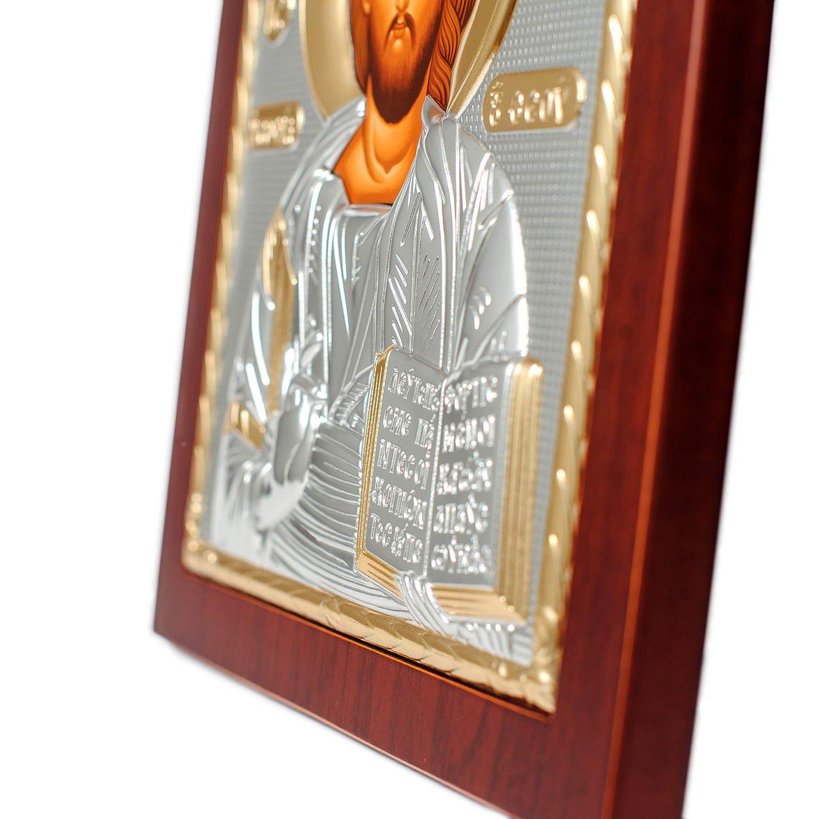 Ікона Спасителя Ісуса арочної форми 14,7х18 см Срібний (EP4-001XAG) - фото 8 Ікона Спасителя Ісуса арочної форми 14,7х18 см Срібний (EP4-001XAG) - фото 8