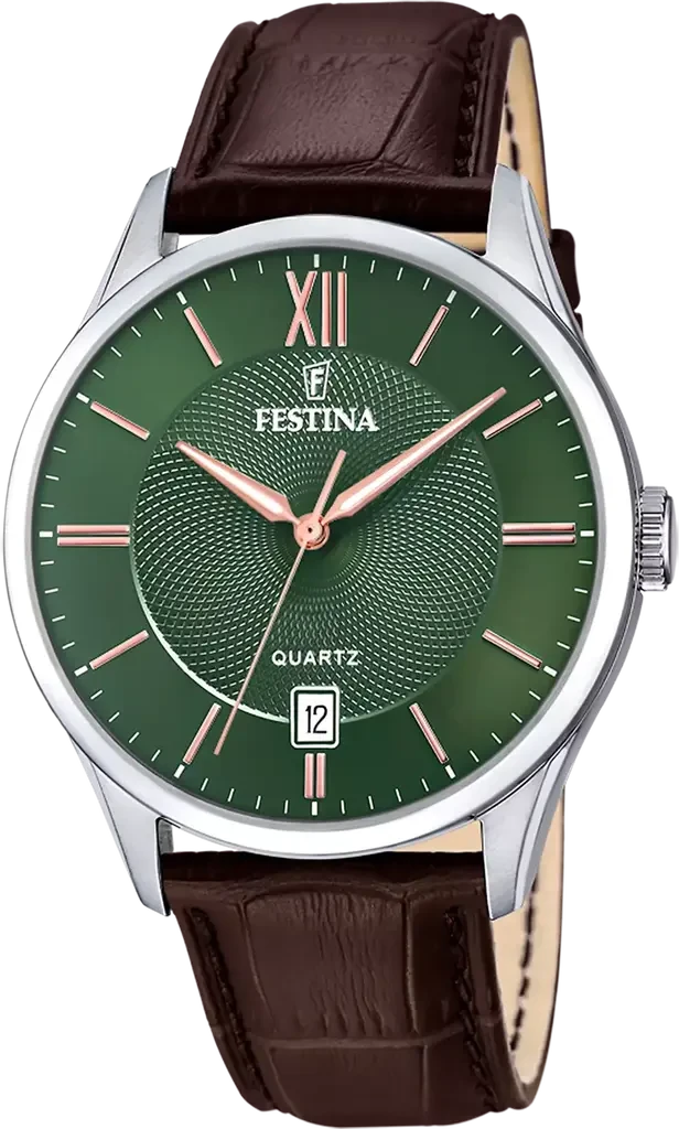 Наручний годинник чоловічий Festina Classics F20426/8 з сталевим корпусом та зеленим циферблатом
