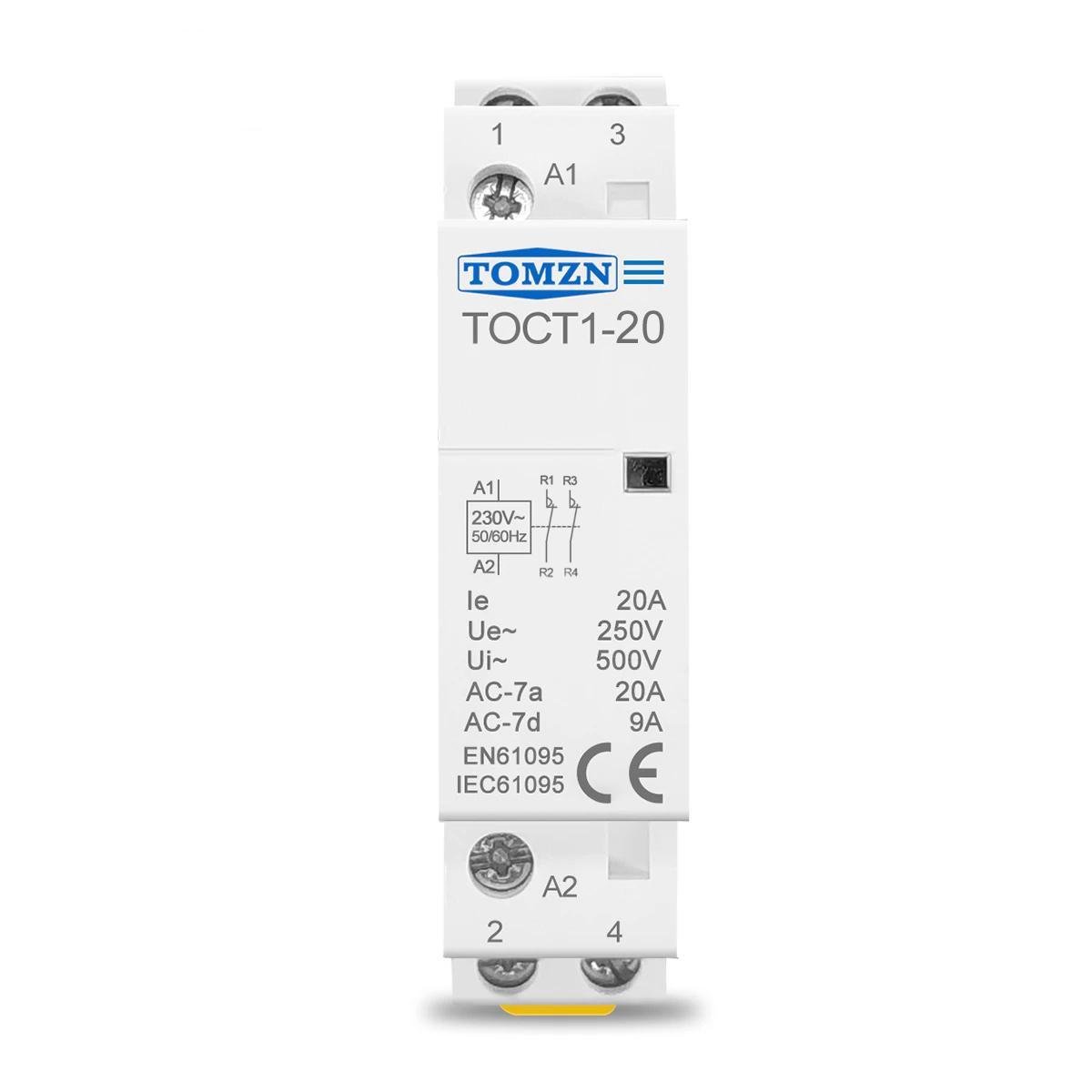 Контактор модульный TOMZN TOCT1-20 2P 20 А 2NC 220 V (TOCT1-20-AC-2NC) - фото 1 Контактор модульный TOMZN TOCT1-20 2P 20 А 2NC 220 V (TOCT1-20-AC-2NC) - фото 1