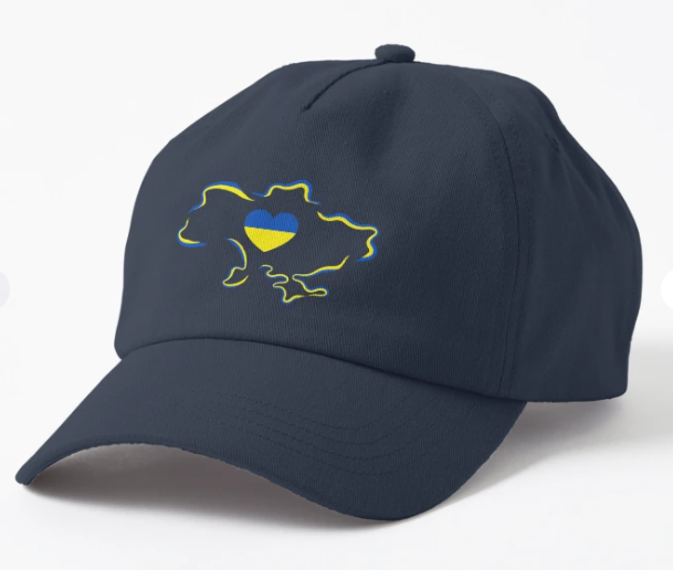 Кепка унисекс Malfini с патриотическим принтом "Украина сердце на карте Ukraine" Темно-синий (УКР402К-3)