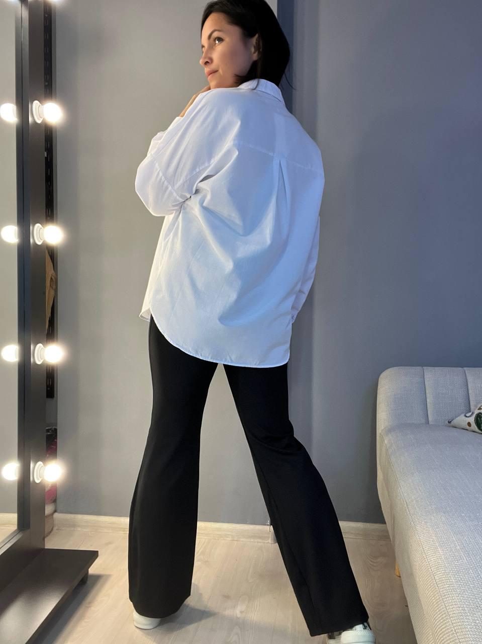 Лосини жіночі INCEBELLI 4188 кльош рубчик широкий пояс L Чорний (1309) - фото 4