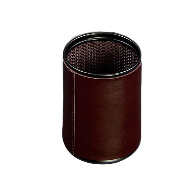 Стакан для ручек в кожаном чехле краст Бордовый (A-027811) Стакан для ручек в кожаном чехле краст Бордовый (A-027811)