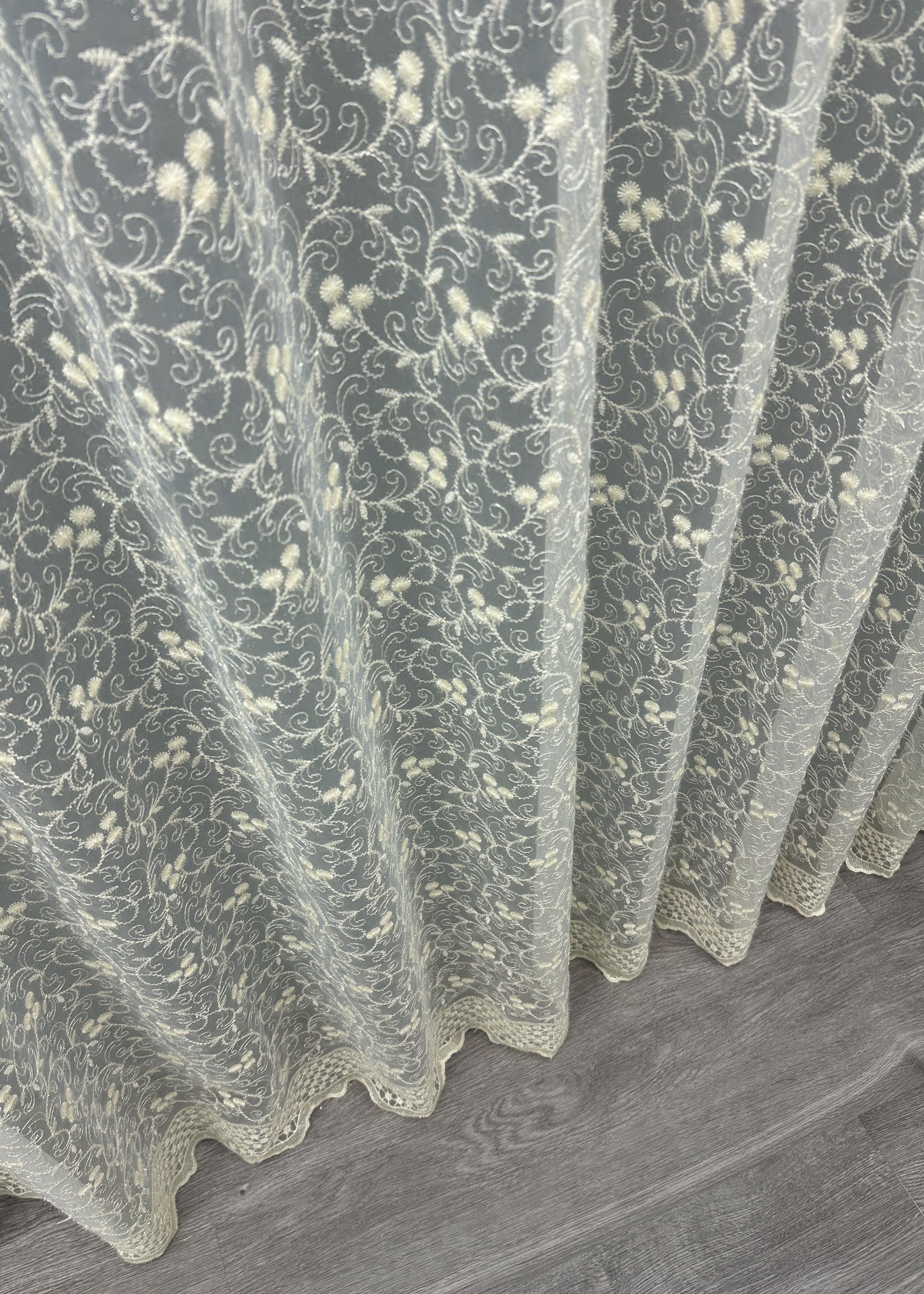 Тюль VR-Textil 1689т Органза с вышивкой и люрексом 300х270 см Молочный (42-0729) - фото 9 Тюль VR-Textil 1689т Органза с вышивкой и люрексом 300х270 см Молочный (42-0729) - фото 9