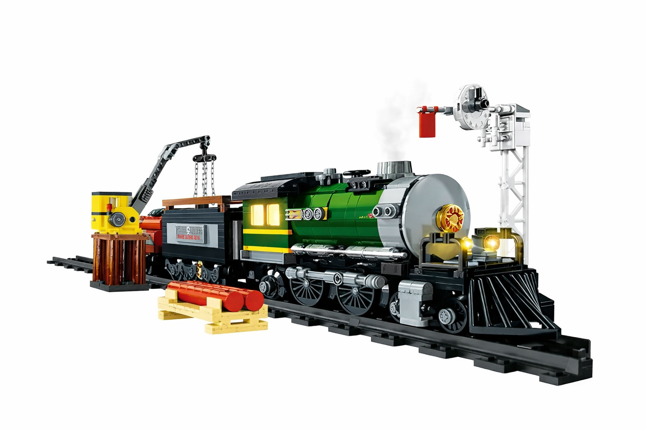 Конструктор BB820E Ретро поезд с дымом и светом 876 дет. (2848153304)