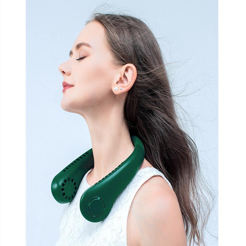 Вентилятор на шею Hurry Bolt vt-1010 USB Cat-neck Fan гибкий с аккумулятором (vt-1010-green) - фото 2