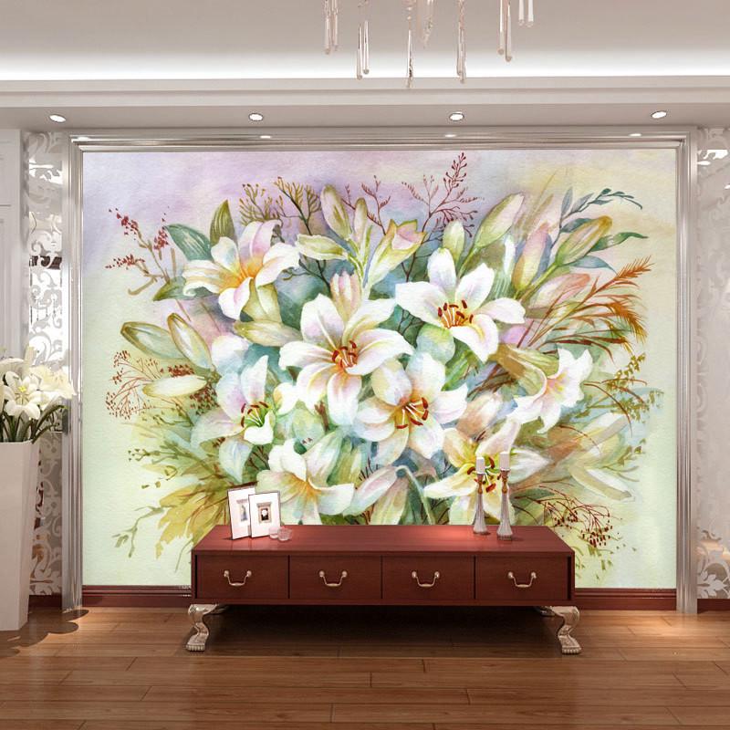 Фотообои 3D флизелиновые цветочные для спальни/зала/кухни Лилии