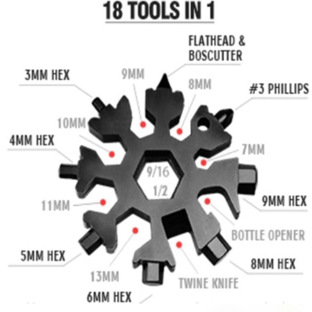 Мультитул викрутка Snowflake Wrench Tool 18в1 у вигляді сніжинки - фото 3