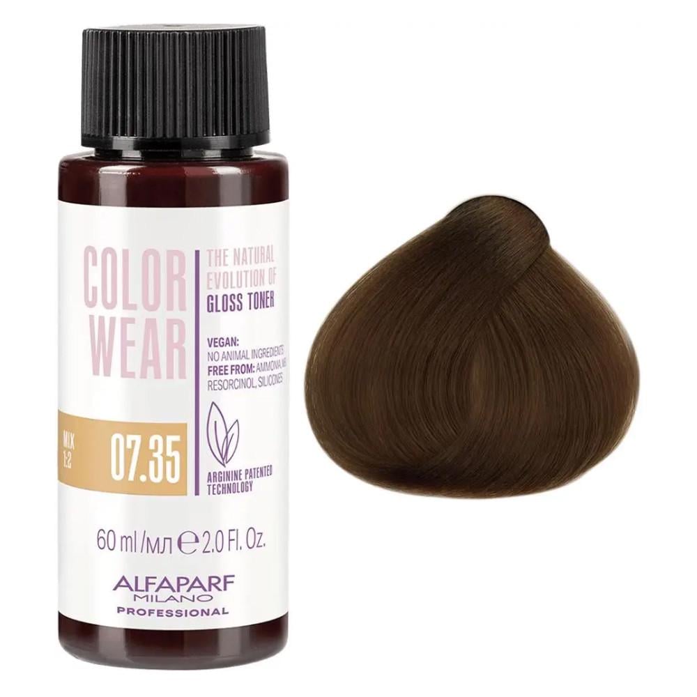 Краска тонирующая жидкая Alfaparf Color Wear Gloss Toner 07.35 60 мл (8022297144689)