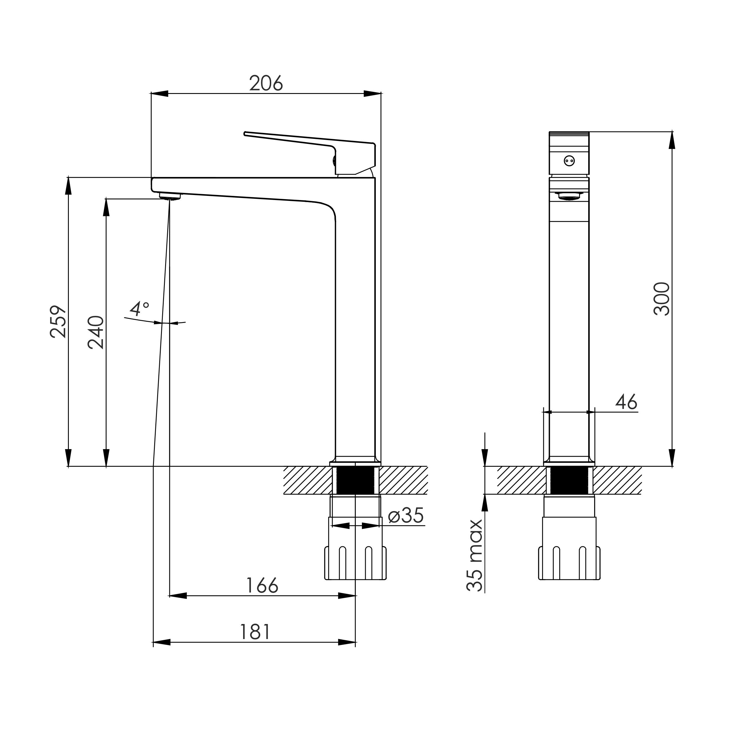 Змішувач для умивальника Imprese Violik f03510801AB високий одноважільний Хром (239674) - фото 2 Змішувач для умивальника Imprese Violik f03510801AB високий одноважільний Хром (239674) - фото 2