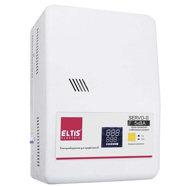 Стабілізатор напруги Eltis Electric SERVO-II-TSDL-5000VA LED цифровий універсальний 5 кВА 1-фазний (72400)