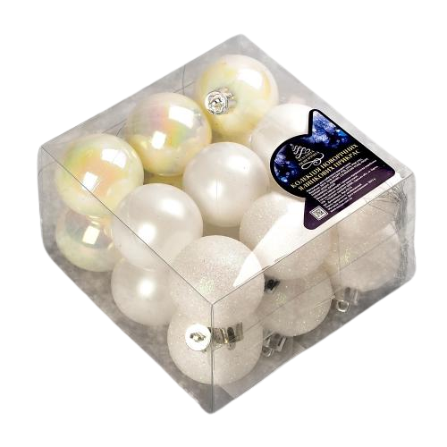 Елочные новогодние шарики Магические 9619 пластиковые 4 см 18 шт. (582792)