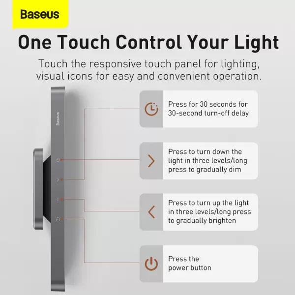 Лампа аккумуляторная BASEUS Magnetic Stepless Dimming Charging Desk Lamp LED DGXC-C0G с регулировкой яркости 4,5W 1800 mAh Grey - фото 15